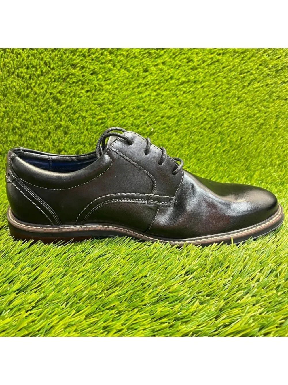 Nunn Bush Westfield Mens Size 8.5 Black Classic Plain Toe Oxford Dress Shoes